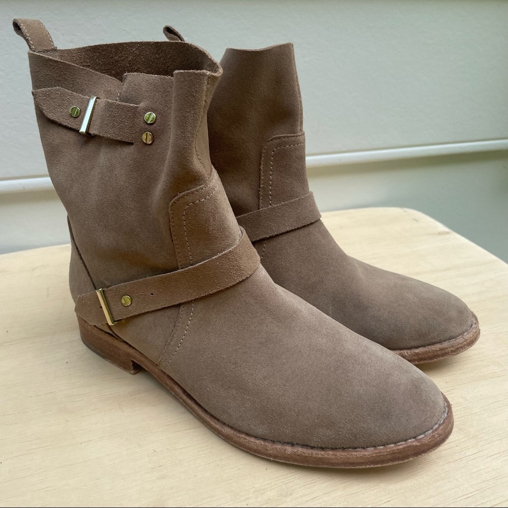 Joie Hoxton Cement Suede moto boots 38.5 - Picture 2 of 16
